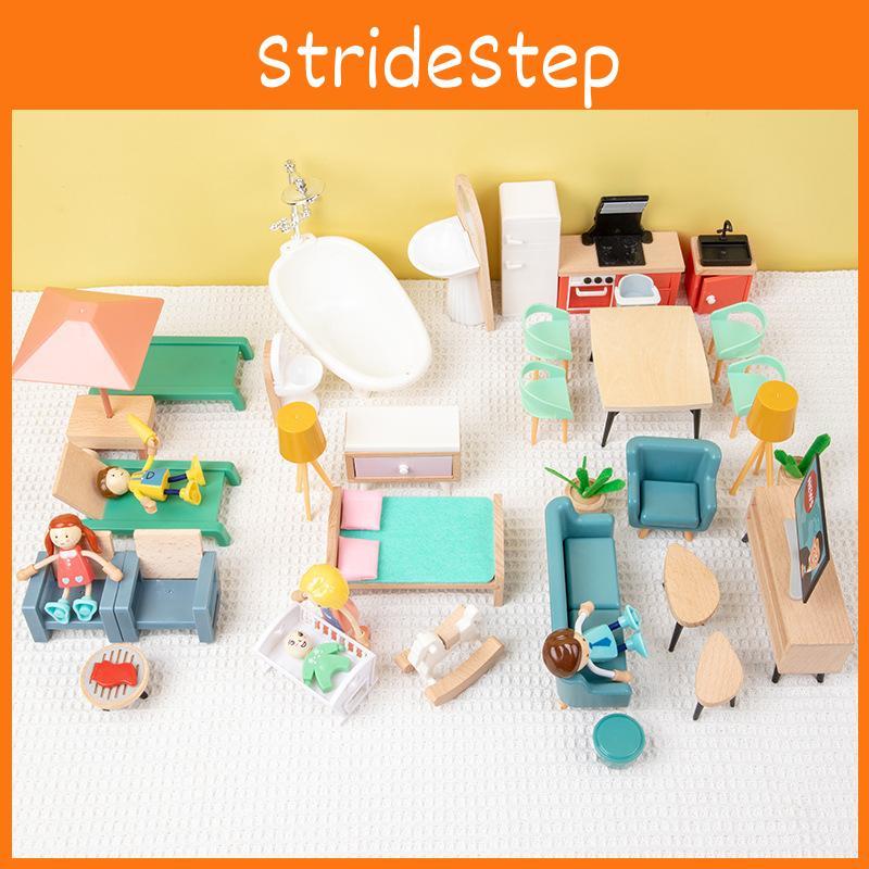 Play Childrens Pretend Furniture With Wooden Miniatures For Daily Gift Birthday