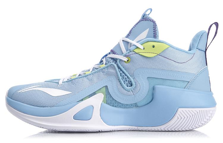 Li Ning Storm BadFive Basketball Shoes Men s Mid Top Aurora Blue ABPQ045-4 42