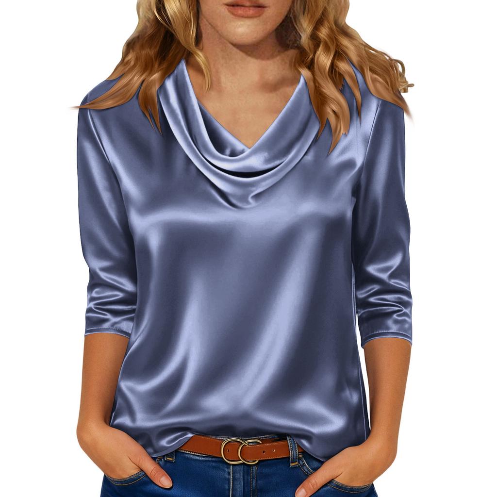 Bluse Für Damen Festlich 3/4 Langarm Hemden Business Casual Outfit Oberteile