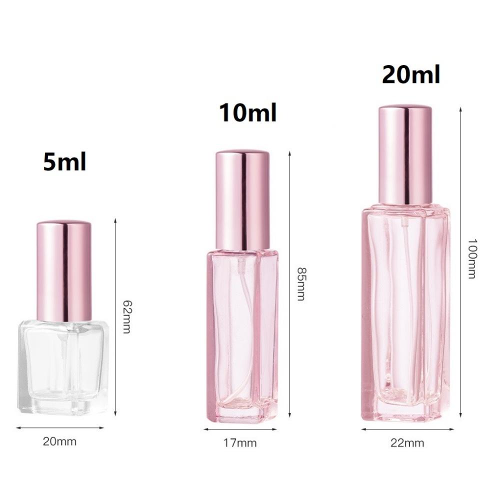 5ml / 10ml / 20ml perfume spray bottle vacuum glass atomizer, which can be refilled with original liquid and stored for travel.