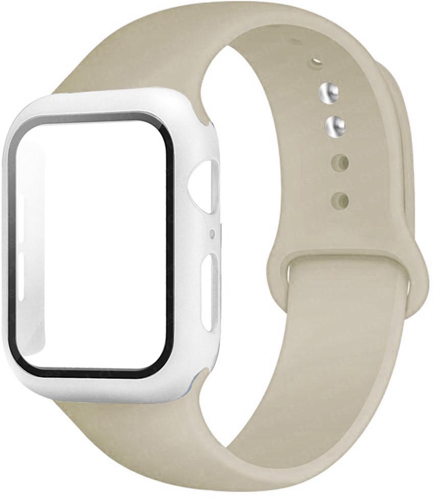 For Apple Watch Bands 46mm 44mm 41mm 40mm 45mm 42mm Silicone Correas Bracelet Iwatch Series 10 9 8 7 6 SE 3 11 Glass+Case+Strap
