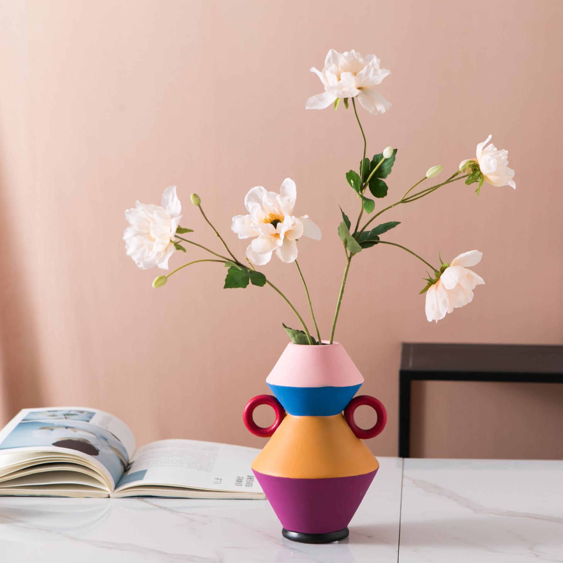 

Расписная ваза Современная простая гостиная спальня керамическая ваза украшение для стола цветы украшение для гостиной керамическая ваза декор