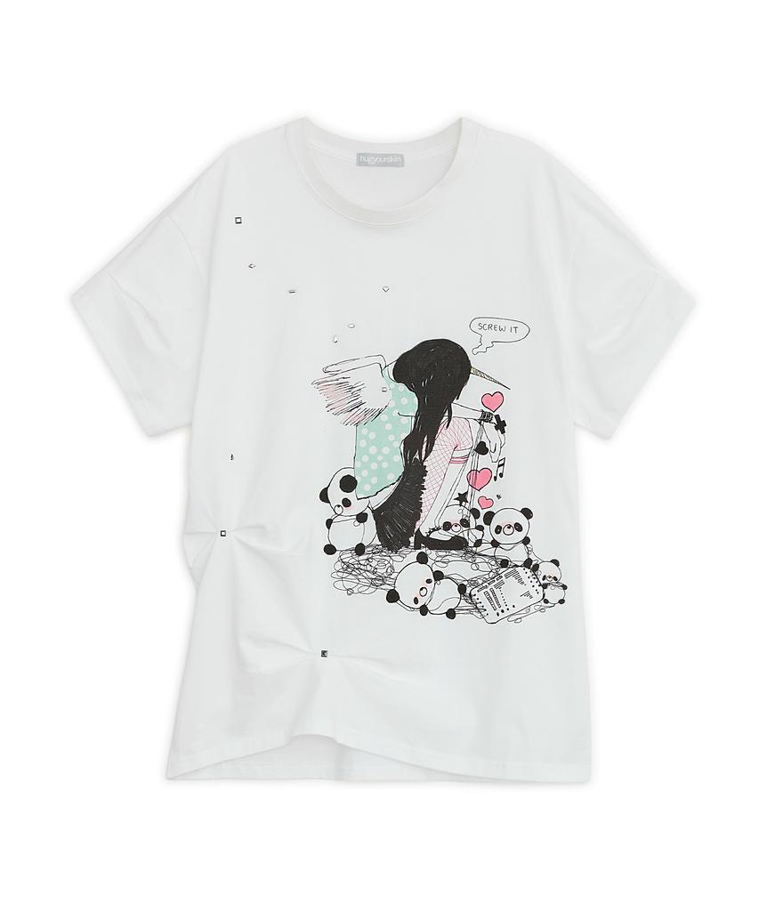 HUG YOUR SKIN X Lucy Loose Tee (White)