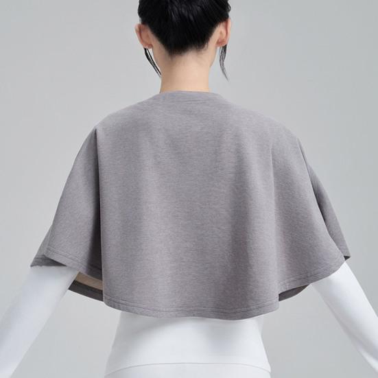 Women Shawl Solid Color Button Closure Autumn Winter Windproof Shawl Hemming Protection Loose Fit Soft Shawl Wrap