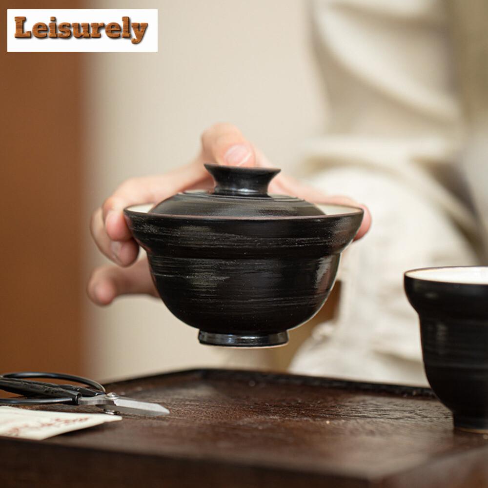 Japoński Zestaw do Herbaty z Tykwy Yin w Proszku Zestaw Kompletny Retro Ręcznie Chwytany Gaiwan Zestaw do Ceremonii Herbacianej Zestaw Czajniczek i Filiżanek do Herbaty Przedmioty do Herbaty Prezent