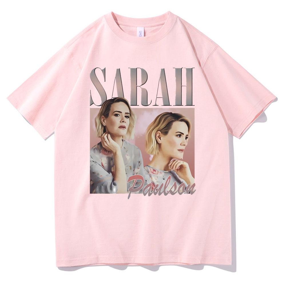 Sarah Paulson Graphic Tshirt Unisexs Casual Cotton Short Sleeve Tees Unisex Women Hip Hop Oversized Tshirt Male 90s Vintage T Shirts
