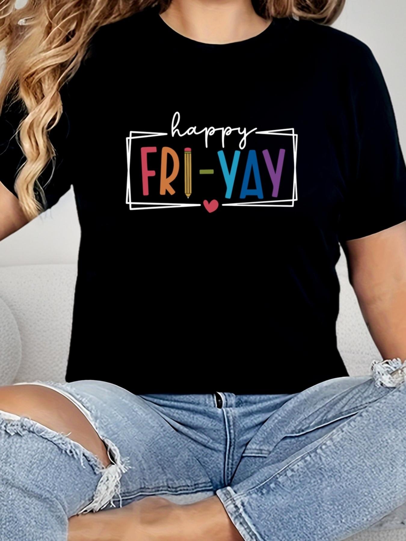 Happy Friday Pencil Heart Graphic T-shirt XXL