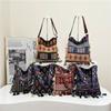 Ethnic Pattern Handheld Tote For Women With Special Fabric And Mobile Pocket For Street Fashion