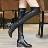 Women Boots Autumn Winter Cotton Warm Knee-high Long Boots Woman Elasticity Sexy Heel Height Shoes Ladies Fashion Casual Sexy