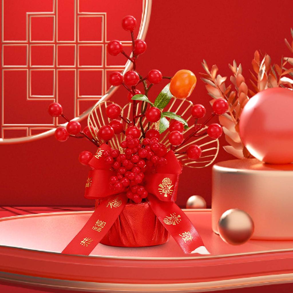 Chinese Lunar Year Decoration Gift Lucky Tree Artificial Potted for China Spring Festival Office Birthday Graduation Wedding