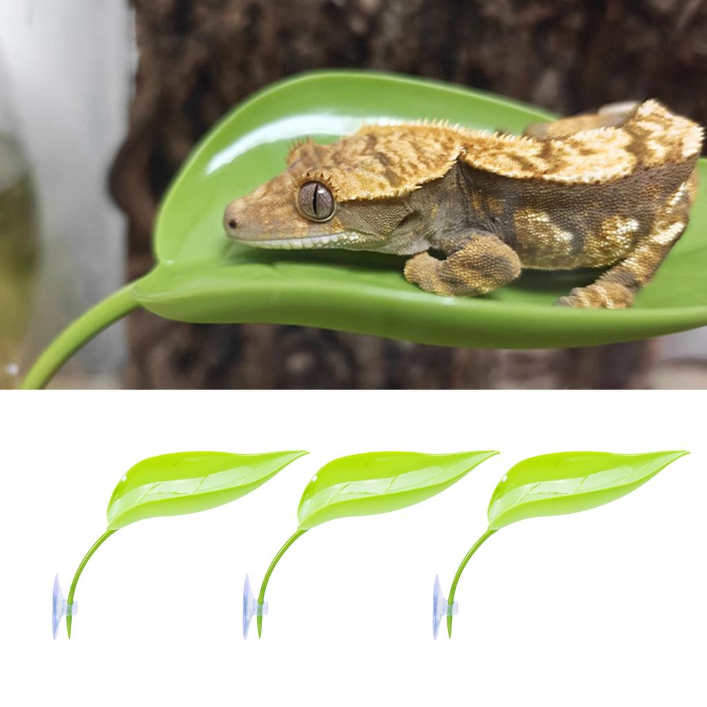 Turtle Basking Platform 6PCS Tree Frog Tank Accessories Leaf Shape Bearded Dragon Platform Suction Cups Resting Leaves