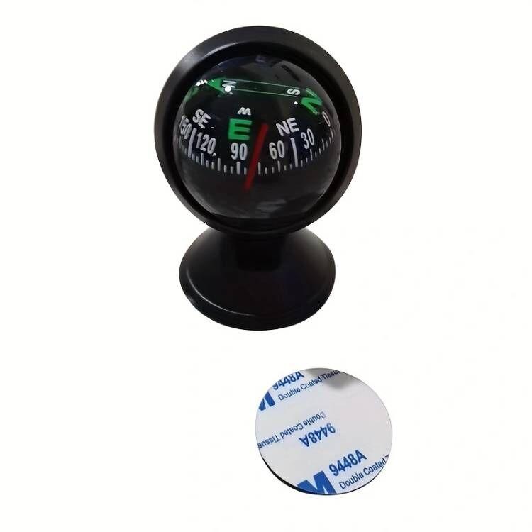 1PC Rotace o 360 stupňů Vodotěsná navigace do auta Kulový kompas do auta s přísavkou Praktický a přenosný