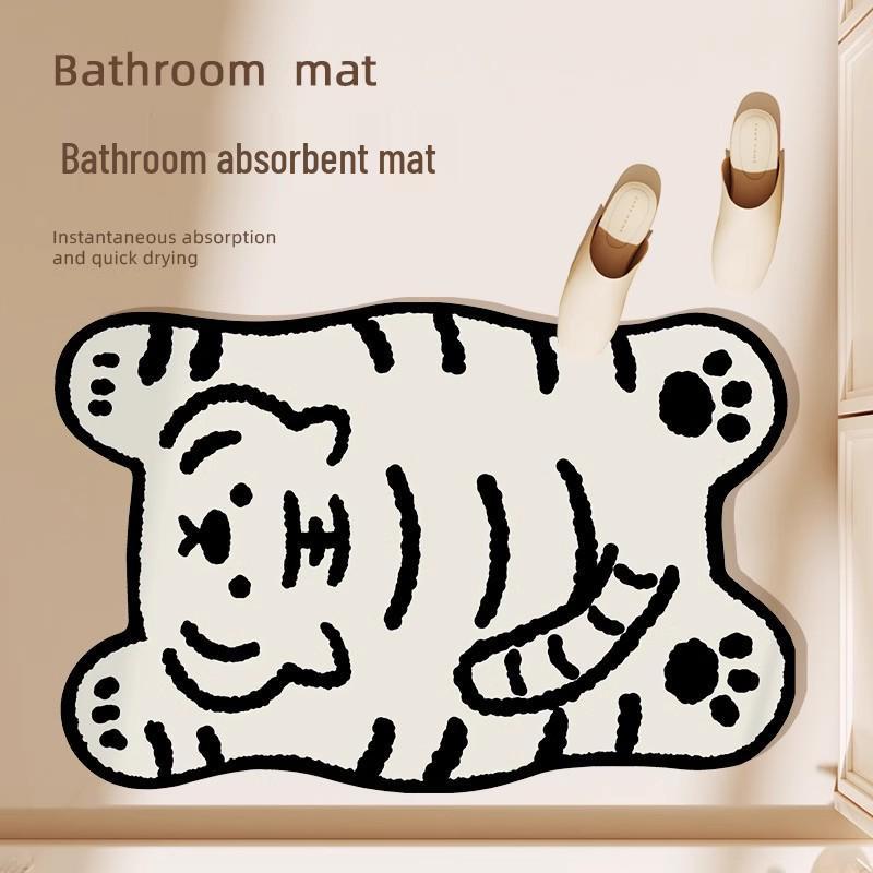 Cartoon Quick Dry Diatom Mud Bath Mat: Non-Slip, Stain-Resistant, Easy-Clean Floor Mat