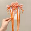 Solid Color Fabric Bow Ribbon Hair Cloth Braided Girl High Value Tassel Hairpin Girl Fashion Hairpin Hair Accessories