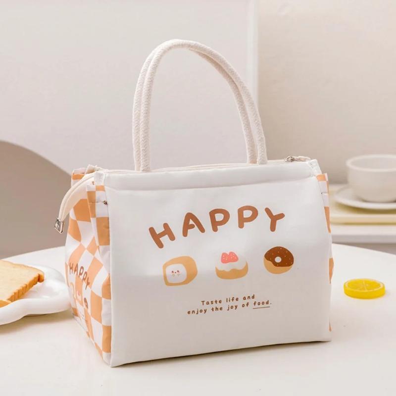 Cute Thermal Lunch Bags for Women Girl Kids Portable Lunch Box Accessories Tote Bag Large Food Storage Bags 1339₽
