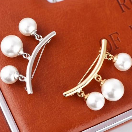 2Pcs Brooch Stylish Elegant Faux Pearl Fashion Vintage Brooch for Wedding