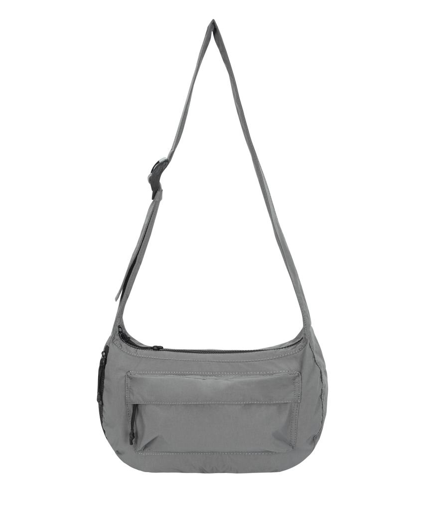 Intersection Bold Pocket Nylon Crossbody Bag [Khakish Grey]