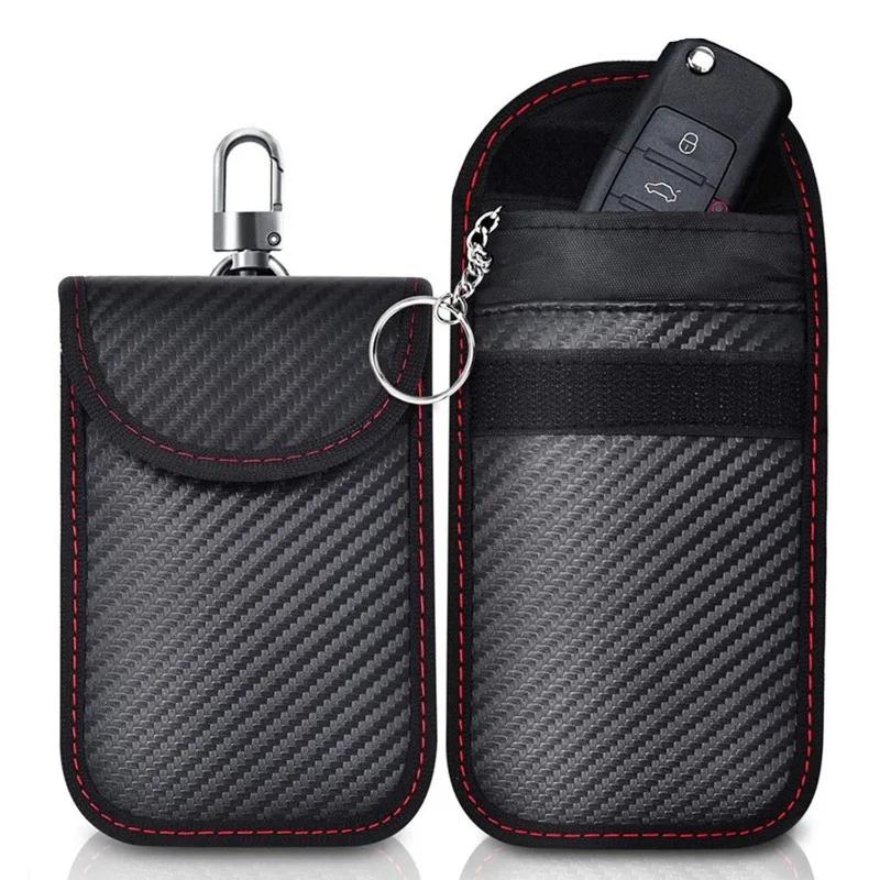 Carbon Fiber Car Remote Control Shielding Key Pack Double Shielding Signal Anti-theft and Anti-loss Key Case Car Accessories
