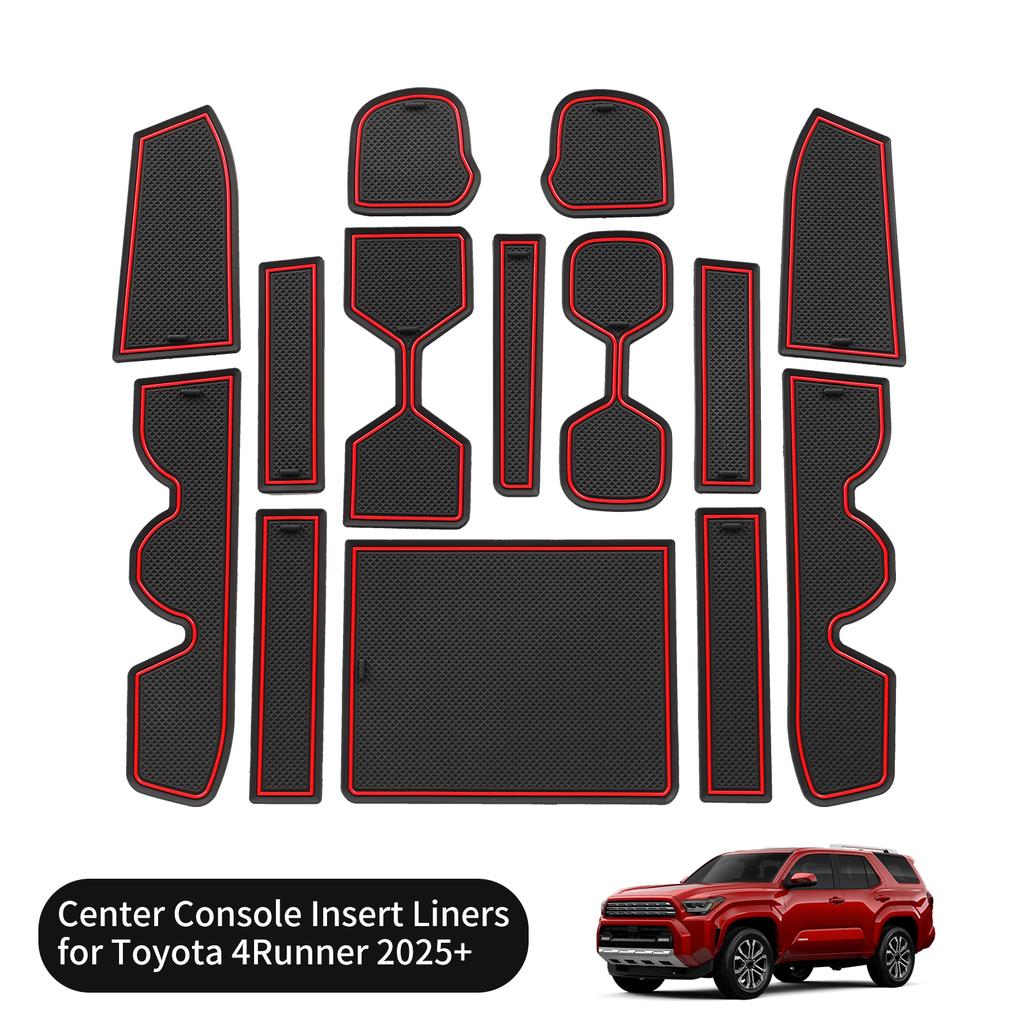 LUCKEASY for Toyota 4Runner 2026 2025 Anti-Slip Gate Slot Mat PVC Center Console Liners Rubber Door Groove Pad Non-slip Mats