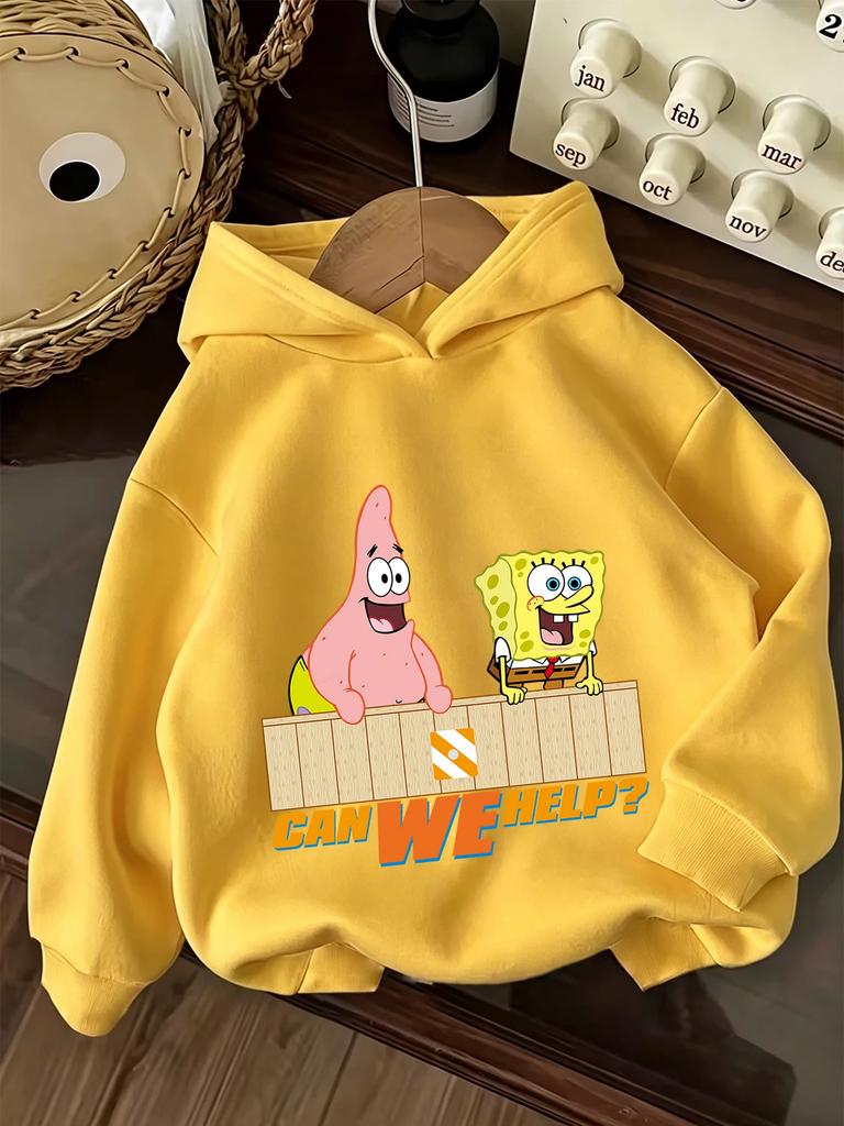 Pearl SpongeBob Hooded Sweatshirt For Kids Summer Cute Crewneck Age 3-14