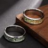 Golden Jesus Inlay Ring Luminous Glowing In the Dark with Green Background Fashion  Accessory for Men And Women