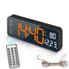 Orologio da Parete Digitale LED Intelligente Silenzioso da 10 Pollici Sveglia Elettronica Orologio da Scrivania Moderno Minimalista Termometro Calendario Cubo del Tempo Decorazione per la Casa