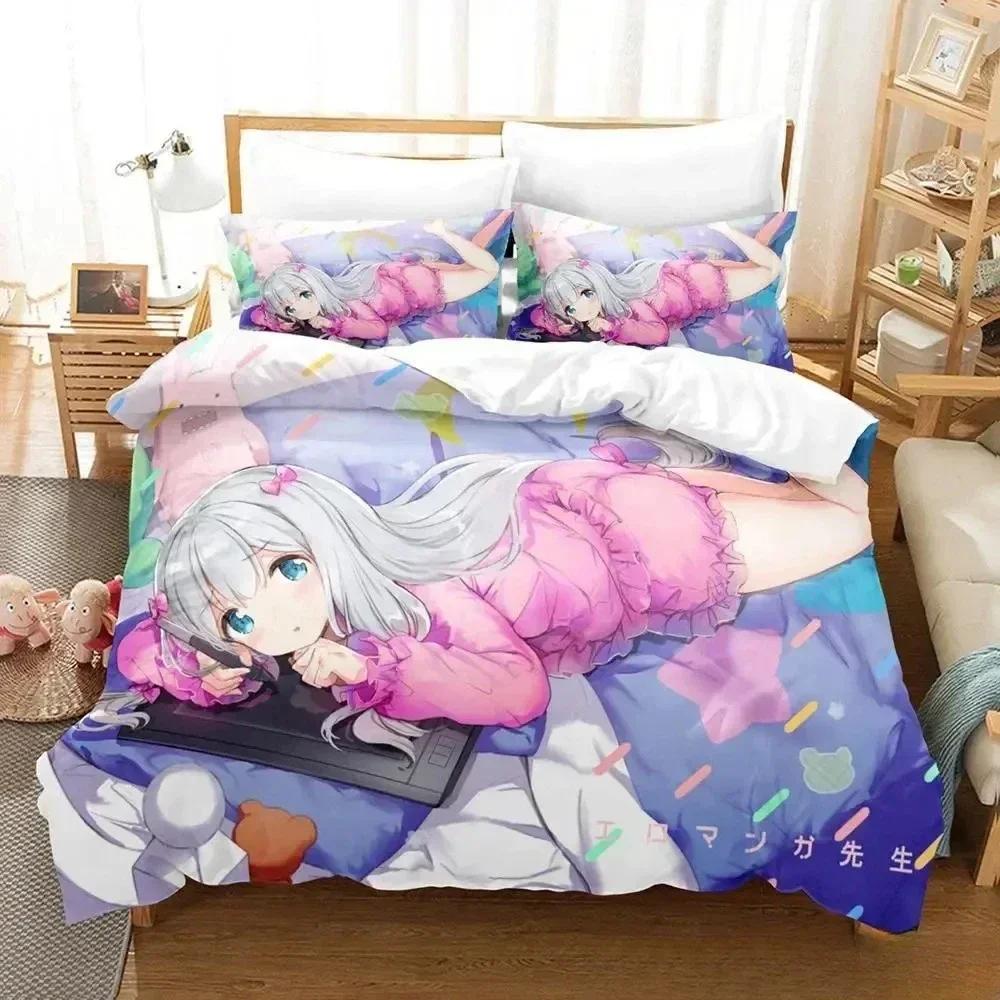 

Home Living Luxury Sagiri Izumi Bedding Set Cartoon three-piece set Adult Kid Bedroom Duvet cover Sets 3D Kawaii Girls 70x133cm 2pcs