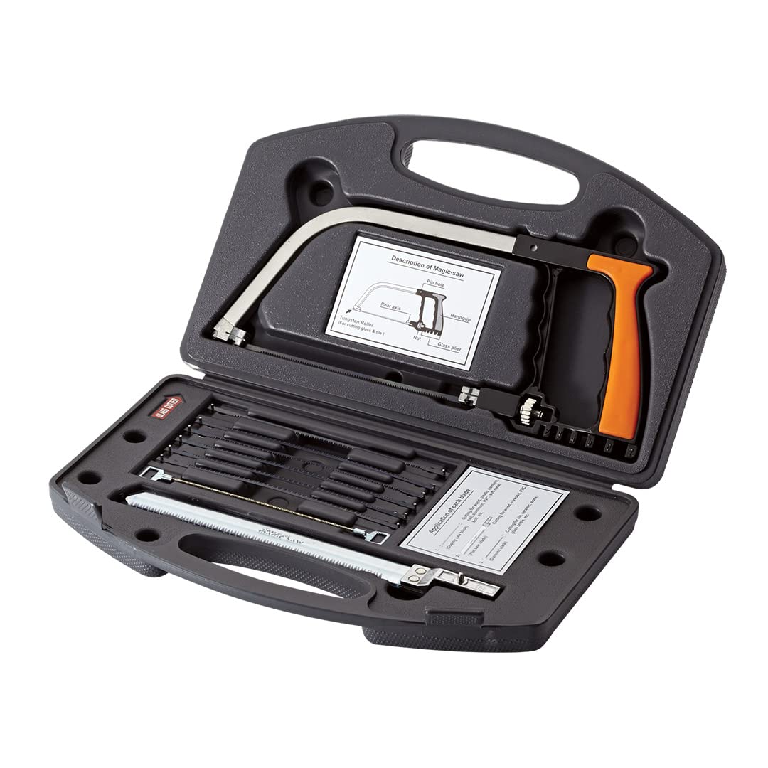 

Оригинальный набор инструментов Magic Saw включает пилу, в том числе пилу для продольной резки, пилу для обрезки и цепную пилу, а также резаки для ПВХ и стекла. Набор с многофункциональным полотном 15-в-1, многоцелевая ножовка,