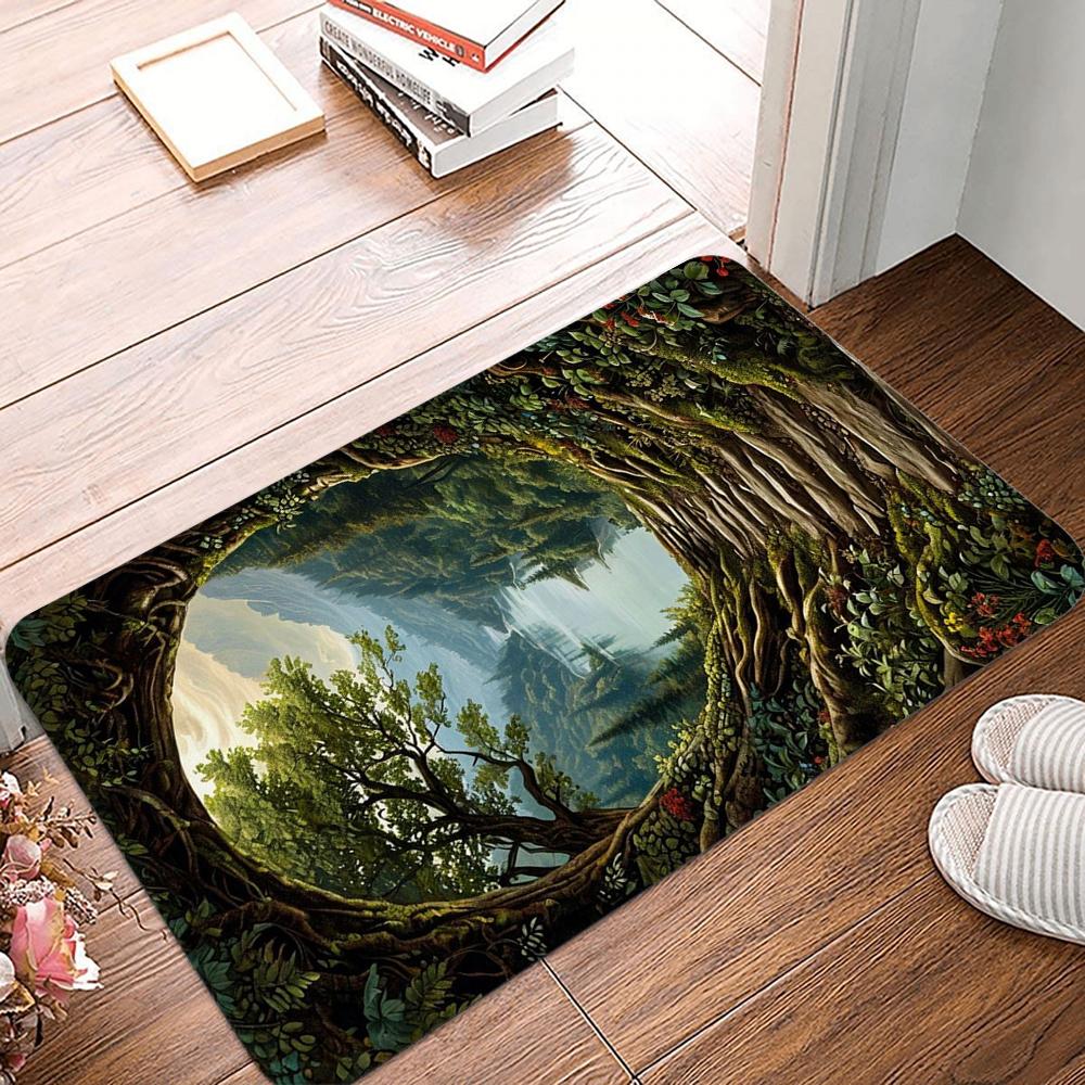 3D Visual Illusion Welcome Rug Doormat Deep Pit Trap Well Print Floor Mat Living Room and Bedroom Entry Foot Mat Fun Home Decor
