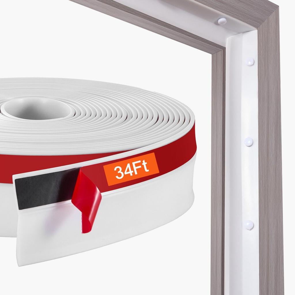 Garage Door Top and Sides Seal Strip 34 FT Universal Weather Stripping
