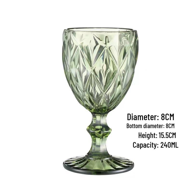 Vintage geprässter Rotweinglas - Elegantes dickes Glas für Hochzeiten & Dekoration
