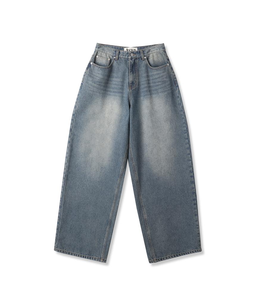 AVANDRESS Vintage Front Washed Wide Denim Pants_2Colors