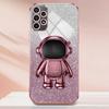 For Samsung Galaxy A32 4G (EU Version) Electroplating Phone Cover PC+TPU Case with Astronaut Kickstand