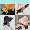 Summer Sun Protection Hat With Butterfly Bow For Women Foldable Wide Brim Beach Cap