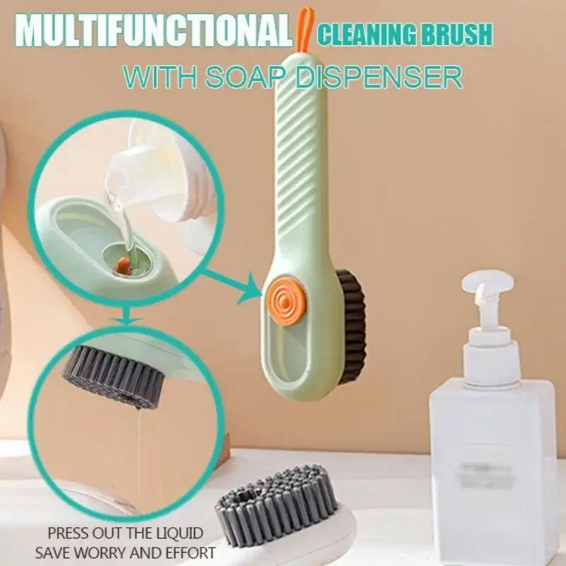 1/2Pcs Shoe Cleaner Household Cleaning Brush Multifunction Cleaning Shoe Brush Long Handle Clothes Soap With Hook Clean Tool