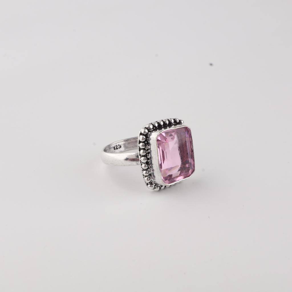 Natural Morganite Gemstone 925 Sterling Silver Handcrafted Jewelry Beautiful Ring Gift For Women RR-74-8