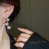Silver needle zircon butterfly fringed earrings, niche creative design earrings, fashionable light luxury ins style earrings