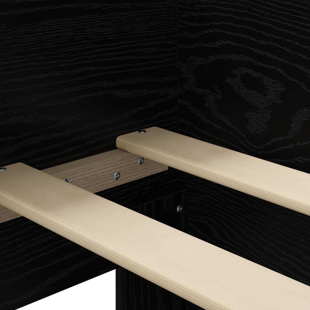 Bed Frame with Headboard Black Oak 80 x 200 cm