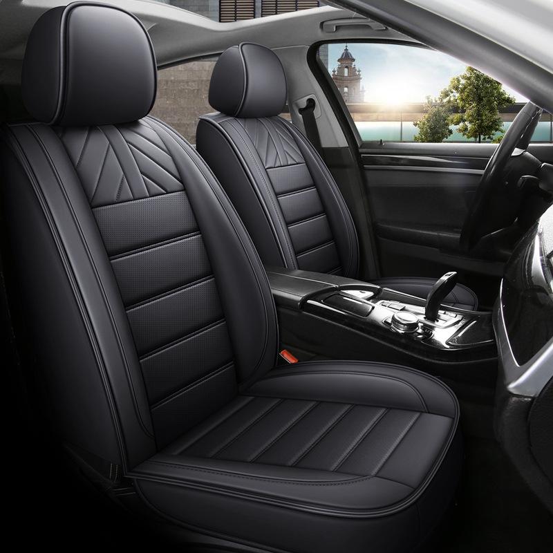 All-Season Universal Leather Car Seat Cushions - Full Coverage for Five-Seater