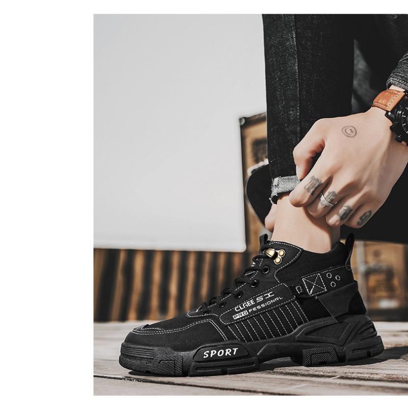 Herrenschuhe, Bauarbeiter, schmutzabweisende und rutschfeste Arbeitsschuhe, dicke Sohlen, höhenverstellbare Outdoor-Arbeitskleidung, Martin-Stiefel für Herren
