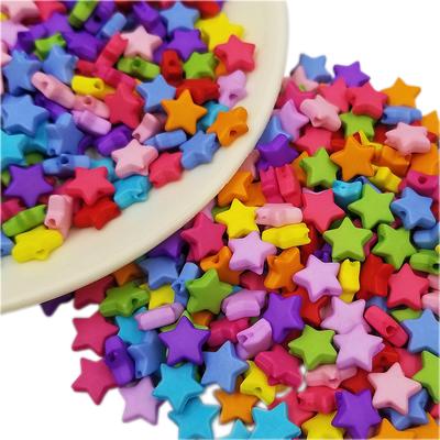100 Pezzi Colore Caramella Bigiotteria Moda Regali Unici Bellissimi Elementi Acrilici Perline Sciolte a Forma di Stella Accessori per Gioielli Distanziatori da 9 mm Fai da Te