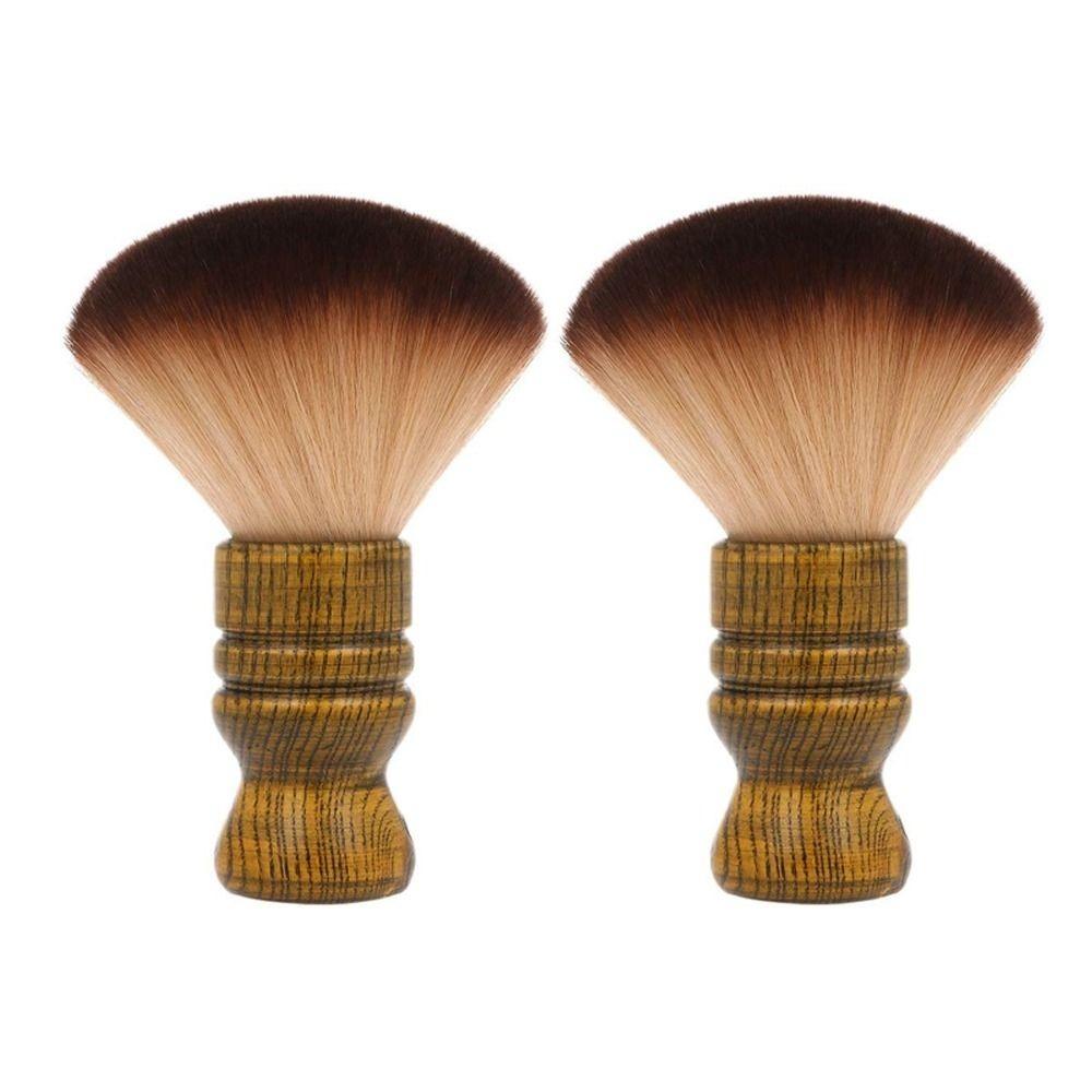 Wooden Handle Neck Duster Brush Nylon Hair Professional Neck Brush Haircut Shaving