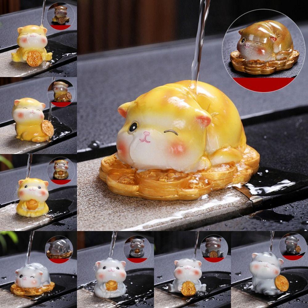 

Cute Mascot Lucky Cat Table Decoration Handmade Desktops Animal Ornament Tea Lover Grey-Style 4