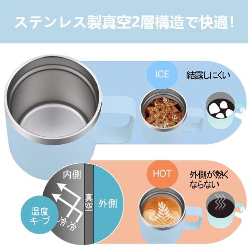 Livole Vacuum Insulated Mug, Insulated and Cold Cup, Stainless Steel Mug with Lid, Coffee Cup, Vacuum Mug, Insulated and Cold Cup, Cafe Mug, Double-Wa