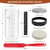 Sourdough Starter Jar Kit 24oz 730ML Glass Sourdough Bread Baking Supplies Fermentation Kit with Date Marked Feeding Band JT430