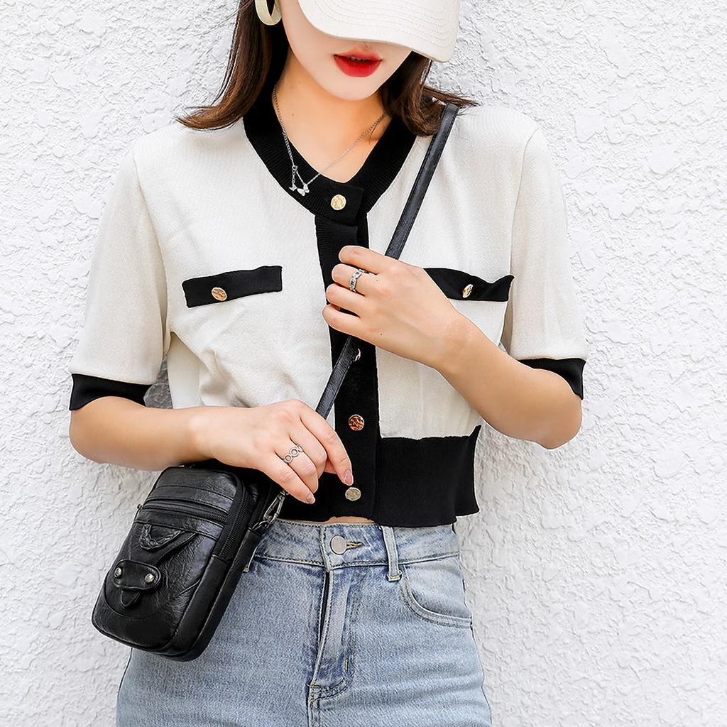 Ladies' Crossbody Textured Shoulder Bag, Mobile Phone Bag, Fashionable Retro Small Bag