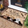 Welcome Entrance Door Mat Fun Cute Pet Pattern Carpet Living Room Dining Room Bathroom Decoration Rug Home Decoration