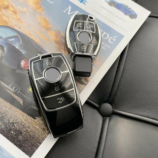 For Mercedes Benz C E 3 Button Remote Key Fob Cover Case Shell TPU Protector