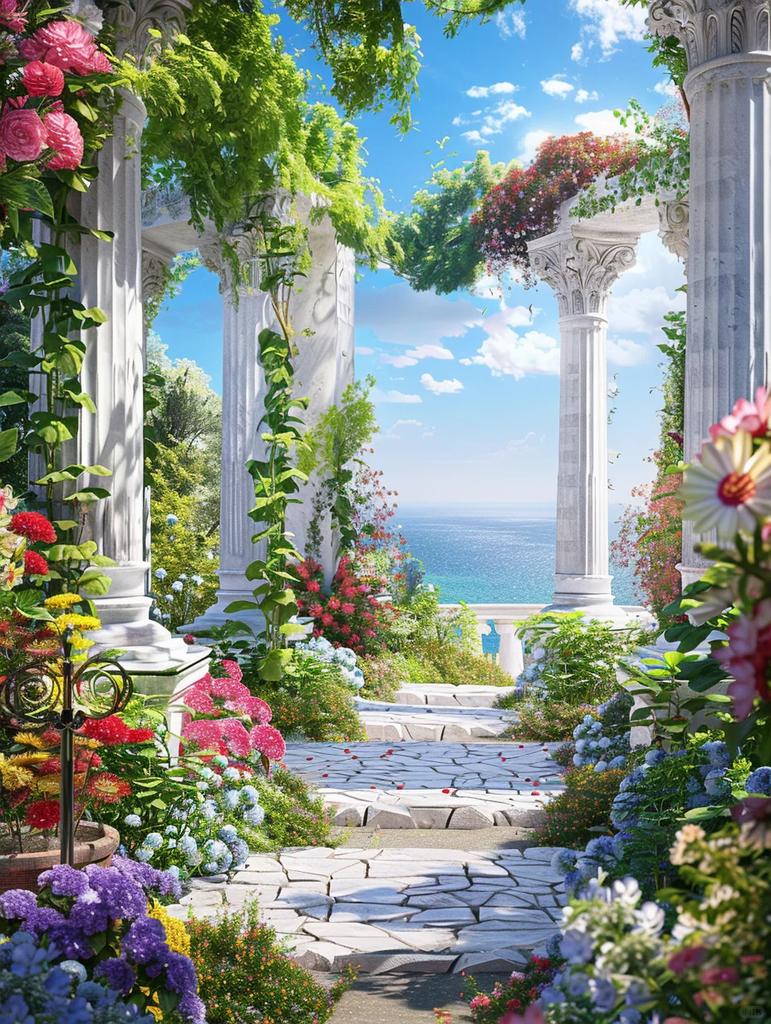 5D DIY Diamond Mosaic Seaside Needlework Painting Garden Cross Stitch Diamond Embroidery Landscape Decor For Home