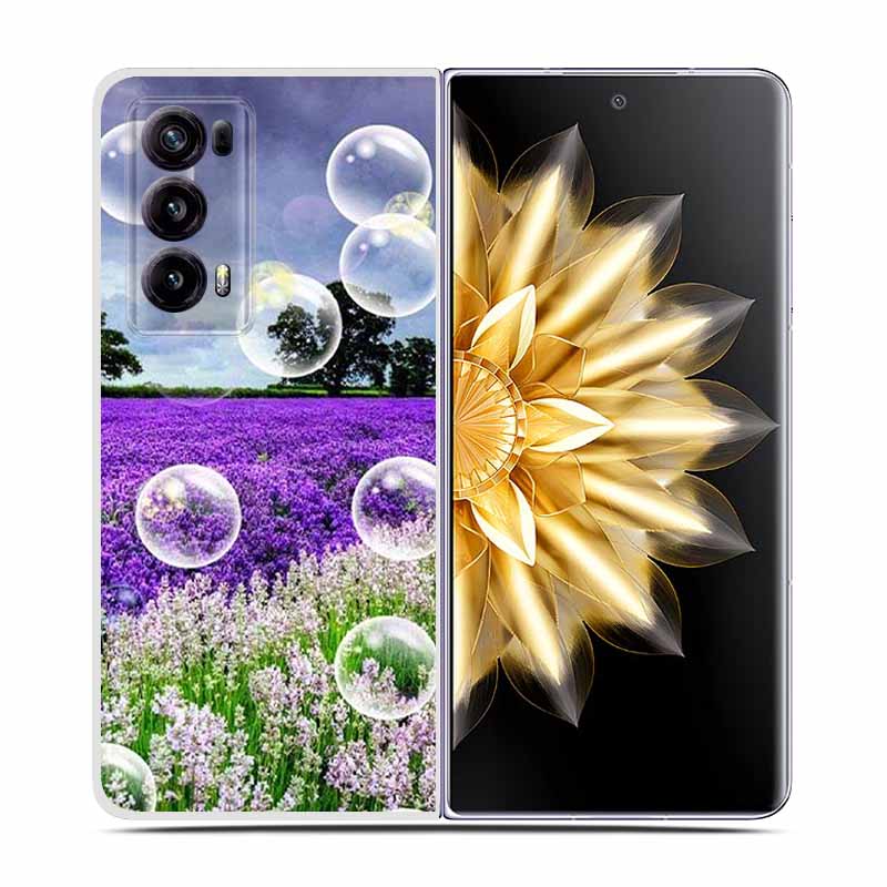 

For Honor Magic V2 VER-AN1 Case Fashion Clear Plastic PC Phone Cases For Huawei Honor Magic V2 5G Back Cover Bumper Coques 7.92 VERAN10 павлин голубой